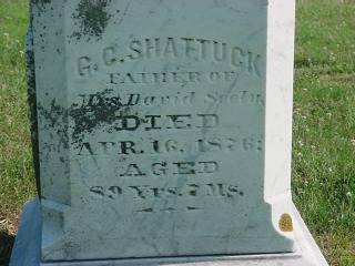 G.C. Shattuck gravestone - photo taken by Nancy Shattuck, 2004