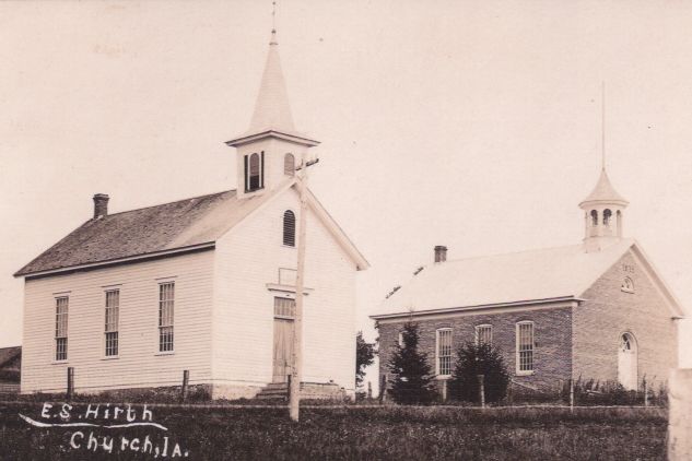 Churchtown church on left and the school on right