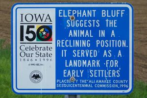 Elephant Bluff, historical marker - photo by Errin Wilker