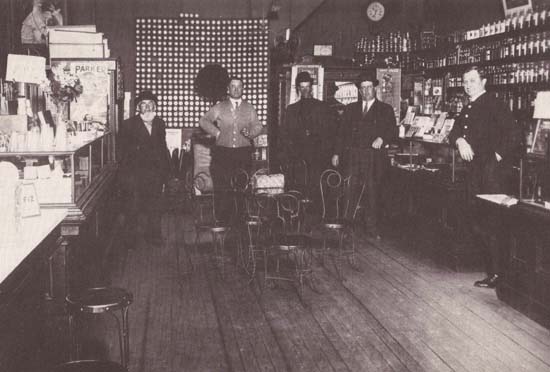 Interior of the J.M. Thoma Pharmacy - undated photo