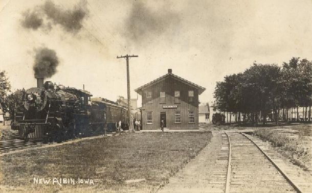 New Albin train depot c1921