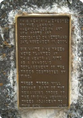 Tablet on left with memorial description