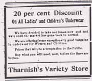 THARNISH'S VARIETY STORE