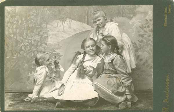 Four Unknown Girls, Kimballton, Iowa, Emma, Lydia, Alma