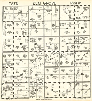 1934 map of Elm Grove Township