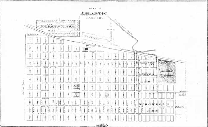 1875 Atlantic Iowa Plat Map