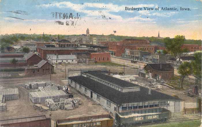 Birdseye View of Atlantic, Iowa from Rock Island Chutes