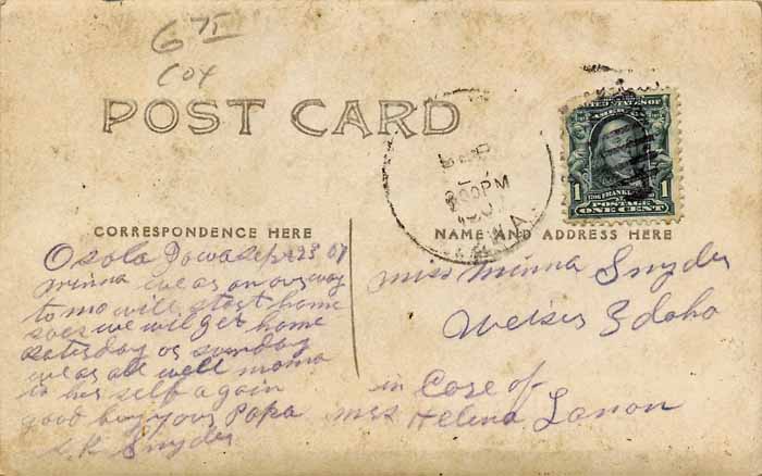 Griswold Presbyterian Church Postcard Back