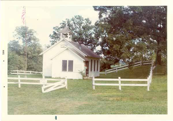 Lois Petersen at Lone Tree School, Bear Grove Township, District No. 5, at the Cass County Fairgrounds, Cass County, Iowa