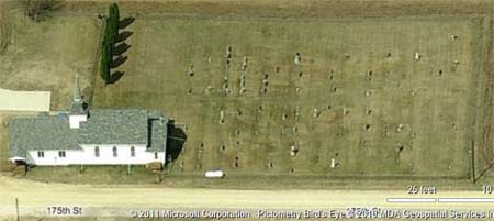 Birdseye view 1st Evangelical Lutheran cemetery