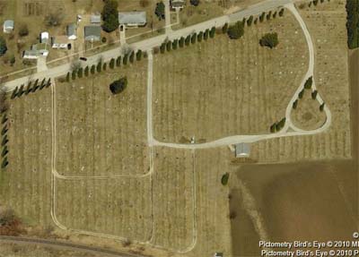 Birdseye photo of Monona City cemetery - from Bing Maps