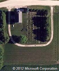 Birdseye view of Highland Lutheran church & cemetery - Bing maps