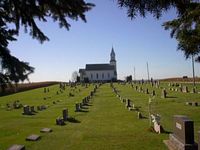 Photo of cemetery looking towards the church