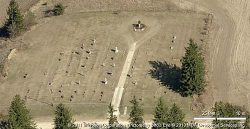 birds-eye photo of Sacred Heart - Volga City cemetery