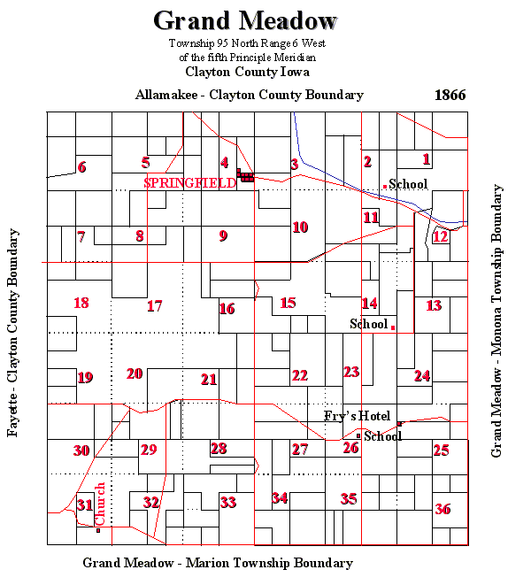 Grand Meadow plat map - 1866