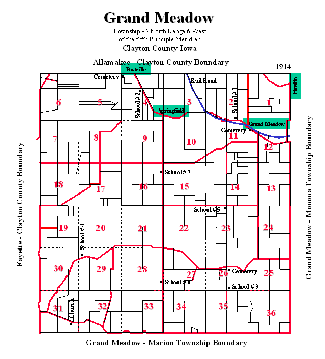 Grand Meadow plat map 1914