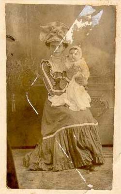 Hazel Myrtle Tobias & her nurse, ca1903