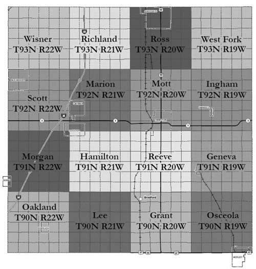 Map is from Geographic Information System (GIS) - Franklin county Iowa