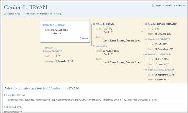 Gordon L. Bryan Ancestry