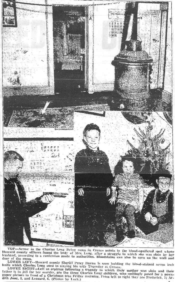 Frances Long Murder Mason City Globe-Gazette Friday Jan. 3, 1941