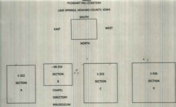 Pleasant Hill Cemetery Section layou map