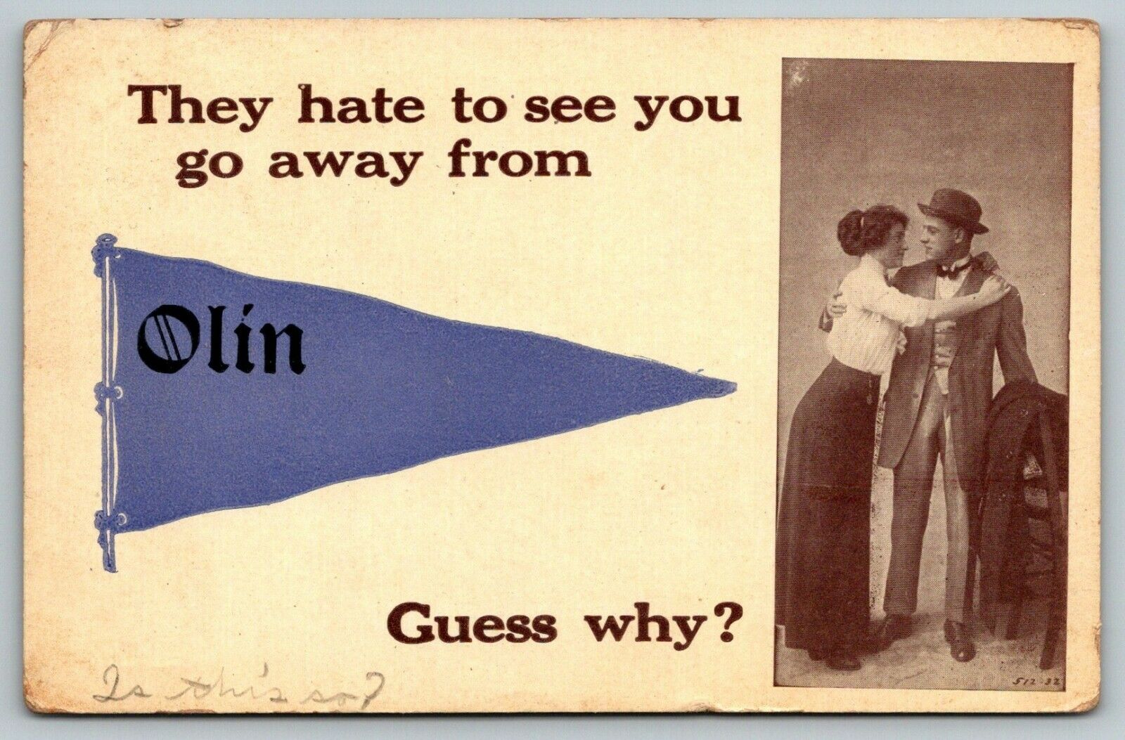 Pennant Greeting, Olin, Iowa