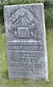 Gravestone in Big Grove Cemetery