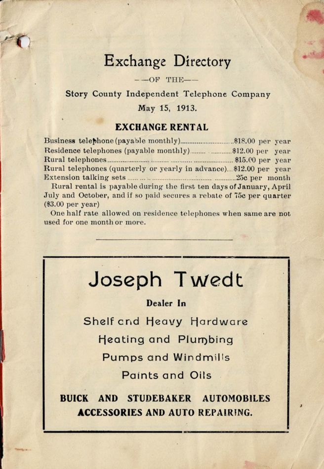 1913 Roland Telephone Directory image 03