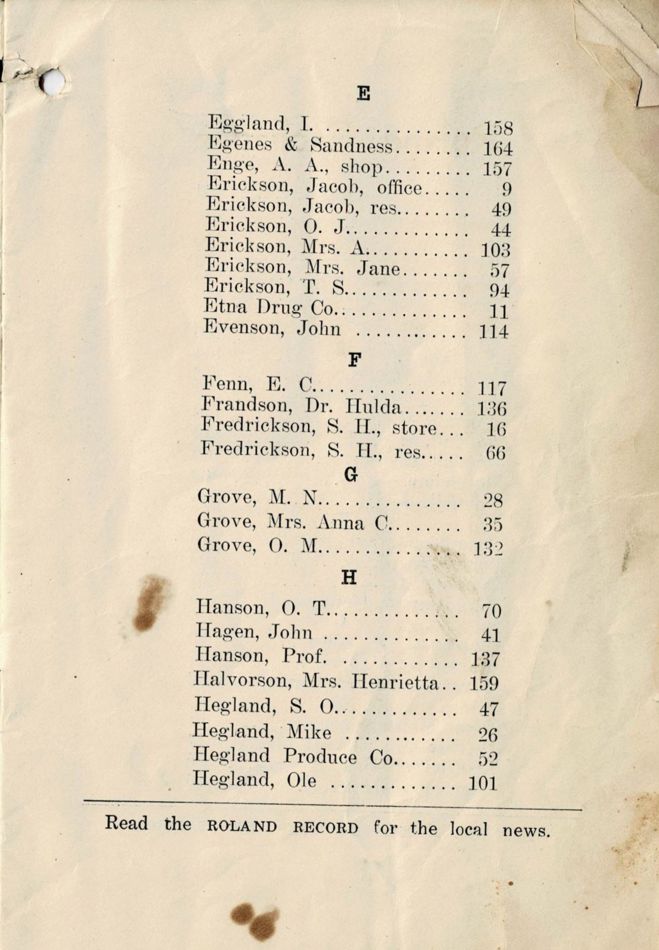 1913 Roland Telephone Directory image 07