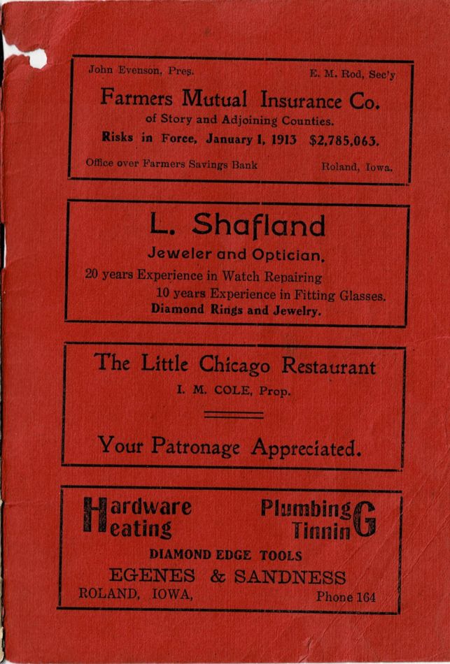 1913 Roland Telephone Directory image 23