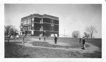 Beech School with kids playing ball