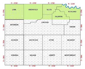 Township 77, ranges 22-25