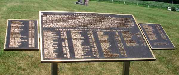 First Lutheran Cemetery unmarked grave plaque- photo by Bill Waters