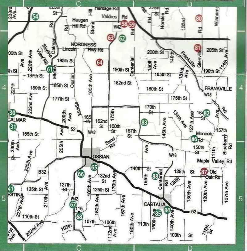 Pioneer cemetery map provided by Boyd Wasson