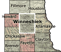 Winneshiek County and It's Neighboring Counties